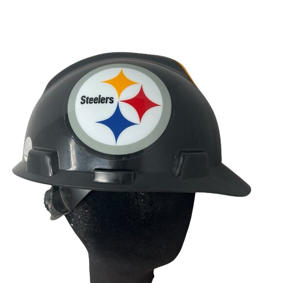 Pittsburgh Steelers MSA Hard Hat V Gard Protective Helmet Mine Factory Adult M - Picture 1 of 10